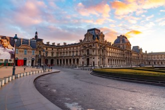 Paris, France - January 20, 2022: General street view from Paris, the French capital. Typical French architecture and urban view.