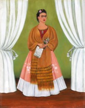 Frida Kahlo. Painting entitled "Self-Portrait Dedicated to Leon Trotsky" by the Mexican artist, Frida Kahlo de Rivera (1907-1954), 1937