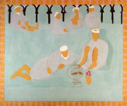 Henri Matisse, Arab Coffeehouse, painting in glue colours on canvas, 1913