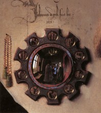 Detail with mirror and signature; Arnolfini Portrait, 1434  Jan van Eyck