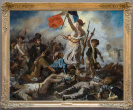 Paris, France - 06 14 2024: Le Louvre Museum. Liberty Leading the People Painted by Eugène Delacroix (after restoration)