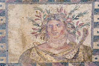 Mosaic of the bust of Autumn in the House of Dionysos, Pafos Mosaics, Nea Pafos, Cyprus