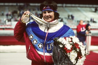 Bonnie Blair USA 500m Gold medal winner,1992 Olympic Winter Games Albertville France