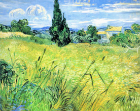 Vincent van Gogh, Green Wheat Field with Cypress . 1889. Post-Impressionism. Oil on canvas. Národni Galerie, Prague