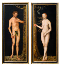 Lucas Cranach the Elder, Adam and Eve, separate paintings, oil on panel, 1510-20