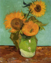 Three Sunflowers in a Vase