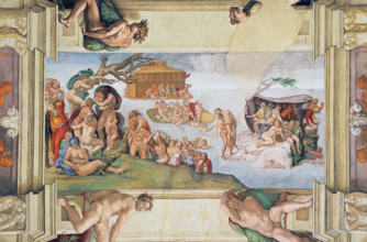 . English: Sistine chapel ceiling. Deluge, Michelangelo