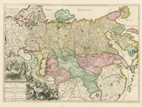 . English: A New Map of the Entire Empire of Great Russia in Its State at the Death of Peter the Great Français : Carte Nouvelle de Tout l'Empire de la Grande Russie dans l'Estat ou Il S'est Trouvé à ...