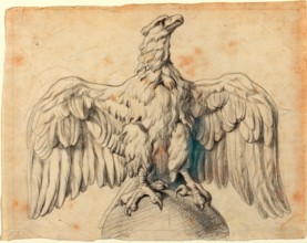 Sir Peter Paul Rubens, Flemish (1577-1640), The Capitoline Eagle, c. 1601-1602, black chalk on laid paper. Reimagined