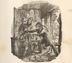 1859 illustration of Vidocq arresting a robber after tracking him down