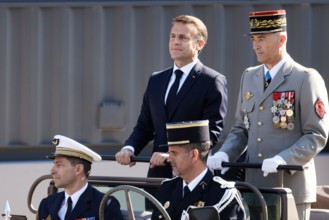 Paris, France. 14th July, 2024. General Thierry Burkhard Chief of Staff of the Armed Forces. Celebration of Bastille Day, the French National Day on Sunday July 14, 2024 with the military parade from ...