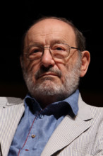 Author and philosopher Umberto Eco portrayed before a conference at Torino Book Fair. Eco is a world known academic and novelist
