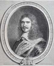 Henri de La Tour d Auvergne, vicomte de Turenne, September 11, 1611 - July 27, 1675, was a French army commander and Marshal of France, digital improved reproduction of an original print from 1880