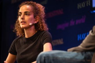 The Hay Festival, Hay on Wye, Wales UK , Saturday 01 June 2019.   Leïla Slimani,  Franco-Moroccan writer and journalist. In 2016 she was awarded the Prix Goncourt for her novel Chanson douce.  Appeari...