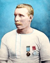 Captain Matthew Webb (hand coloured photo)