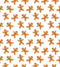 Gingerbread man seamless pattern. Cute vector background for new year's day, Christmas, winter holiday, cooking, new year's eve, Xmas. Cartoon illustr