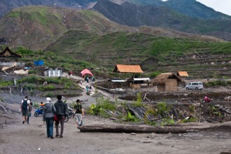 A village on the slope of Mount Merapi, Indonesia