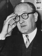 French Prime Minister Guy Mollet in 1958.;