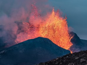 Volcano, eruption Geldingardalur, Fagradalsfjall, Iceland, taken the 22nd of may 2021