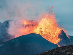 Volcano, eruption Geldingardalur, Fagradalsfjall, Iceland, taken the 22nd of may 2021