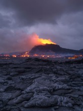 Fagradalsfjall Volcano Eruption in Geldingadalur Iceland, Volcanic eruption started in August 2022