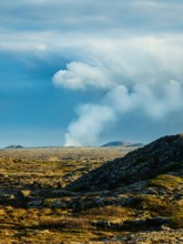 Steam cloud from Fagradalsfjall Volcanic eruption, Iceland