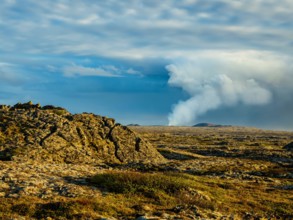 Steam cloud from Fagradalsfjall Volcanic eruption, Iceland