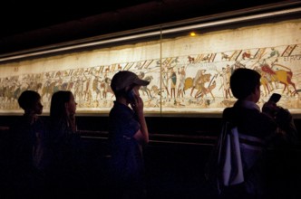 Bayeux tapestry museum,Bayeux,Normandy, France depicting the adeventure of William the Congueror in 1066
