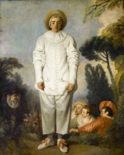 Pierrot, formerly known as Gilles, portrait painting in oil on canvas by Jean-Antoine Watteau, 1718-1719