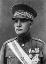 Portrait photograph of Reza Shah, emperor of Iran in the early 30's, in uniform.  c. 1931.