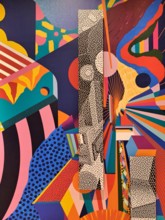 Abstract random Street visual art or illustration, in vibrant contemporary indie concept