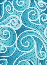 blue sea waves pattern creative abstract pattern in while out line. abstract repeatable seamless pattern vector illustration