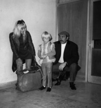 Actor Sean Connery with son Jason Connery and wife Diane Cilento at London airport