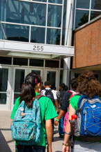 Multicultural kids going to school