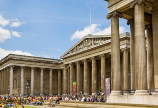 South entrance and British Museum forecourt London UK GB EU Europe