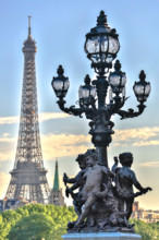 France, Europe, travel, Paris, City, Alexander III Bridge, detail, architecture, art, artistic, bridge, lamp, light, monument, m