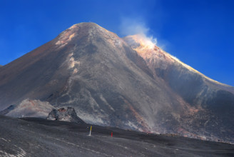 Bocca Nova crater of Etna volcano, in Sicily. The crater is at 3270 m altitude, near principal peak.