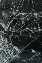 Broken glass. Close up studio shot