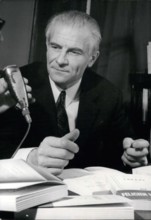 Nov. 17, 1969 - Felicien Marceau signs his book ''ezy'', for which he received the Prix Goncourt.
