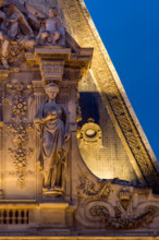 Ornate roof of Musee du Louvre, Paris, France