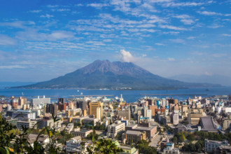 City, Japan, Asia, Kagoshima, Kyushu, Landscape, Sakurajima, Volcano, active, colourful, mountain, fall, island, no people, touri