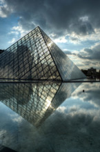 Pyramid at the Museum Louvre Paris Il de Paris France Europe