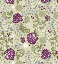 Vintage background with ornate elegant retro abstract floral design, multi-colored flowers and leaves on light green. Vector illustration.