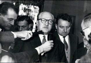 1967 - French Cabinet Crisis:Guy Mollet to Form New Goverment - Guy Mollet Leaving The Elysee Palace After Being Entrusted By President After with the Task of Forming the New Cabinet. © Keystone Pictu...