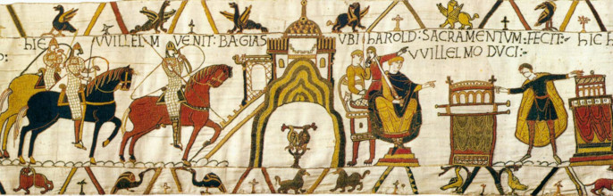 Tapestry by unknown weaver - The Bayeux Tapestry (detail) - WGA24161