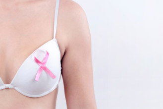 Pink breast cancer awareness ribbon