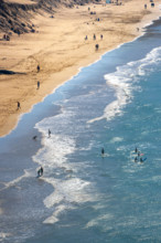 Seaside Crantock Beach Sea Sand Holidaymakers Silhouettes Silhouetted People Figures Shore Shoreline Evening Tourism