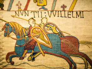 Bayeux Tapestry, Reading Museum, Reading Town Hall, Reading, Berkshire, England, UK, GB .