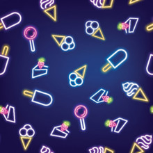 Neon food seamless pattern