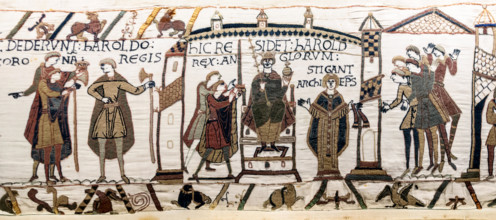Bayeux Tapestry, A segment of the Bayeux Tapestry, Coronation of Harold